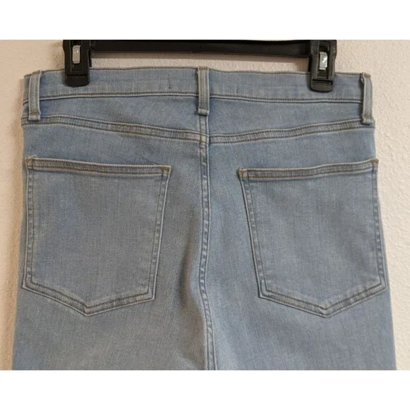 NEW~VERONICA BEARD Carly Kick Flare High Waisted Tuxedo Stripe Cropped Jeans 29 - Picture 13 of 16